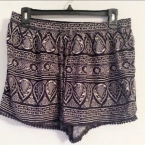 Hollister boho printed drawstring shorts